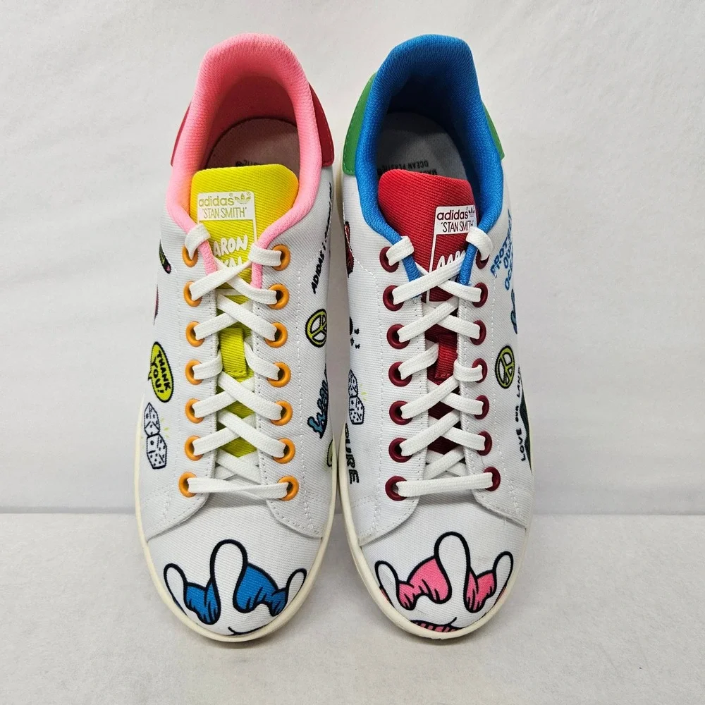 Adidas Aaron Kai x Stan Smith J Primeblue Shoes FY2686 White Multi Girl's Size 6
